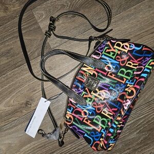 Dooney & Bourke New with Tags black with multi-color logos Crossbody Bag